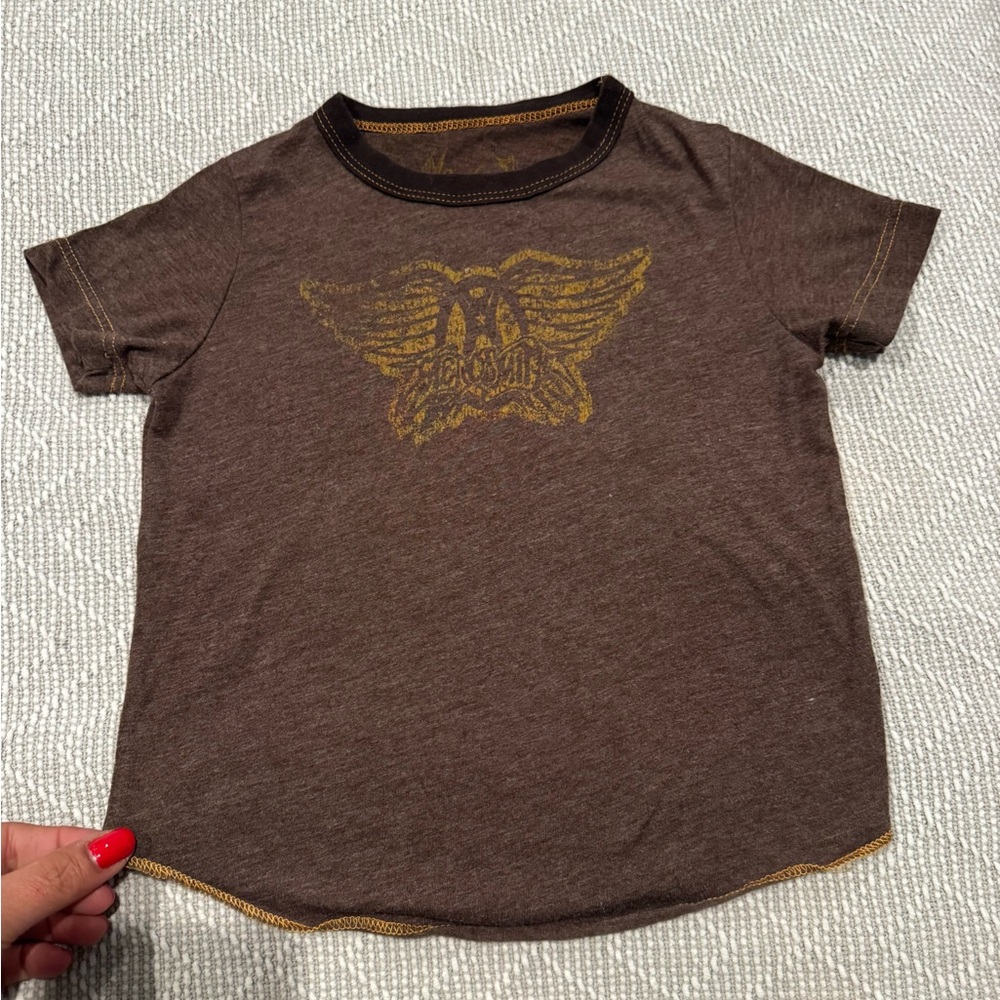 Rowdy Sprout Brown Aerosmith band tee